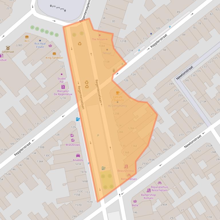 Kaart van postcodegebied 2562EE.