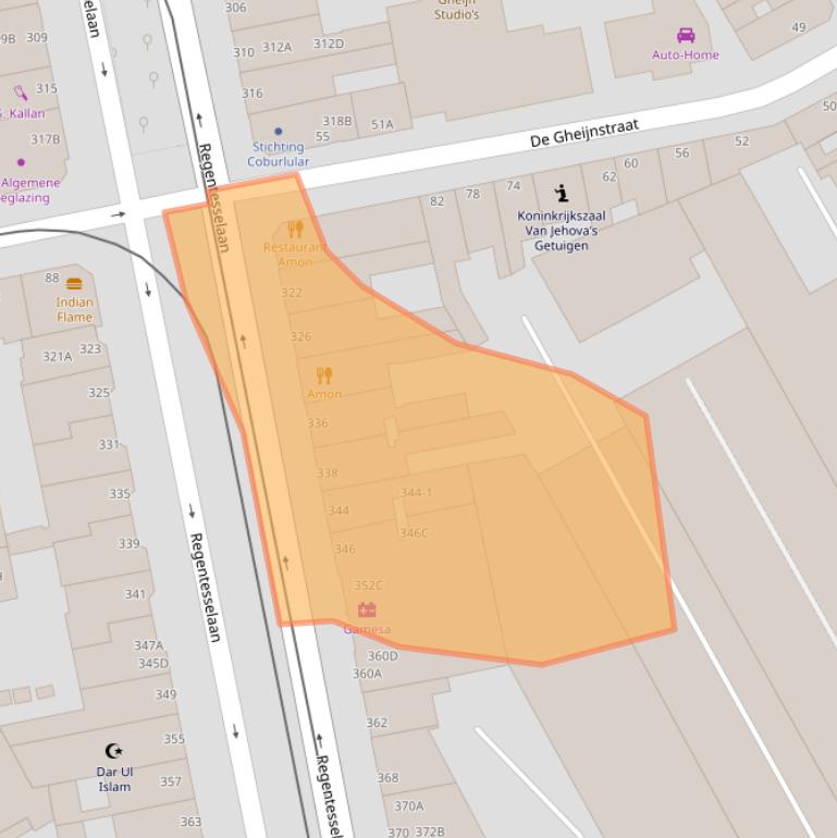 Kaart van postcodegebied 2562EL.