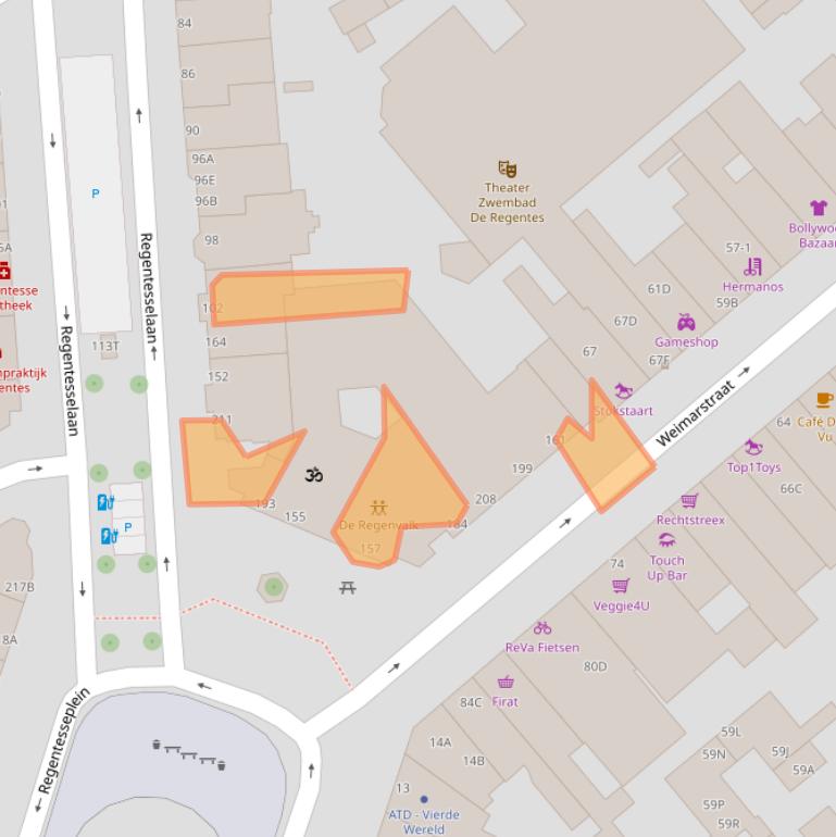 Kaart van postcodegebied 2562EP.