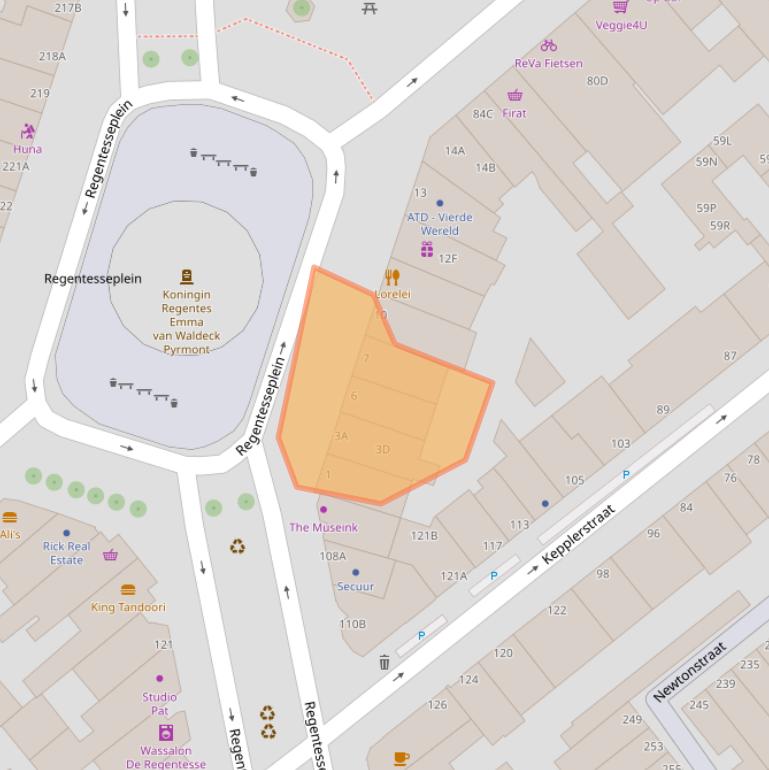 Kaart van postcodegebied 2562ET.