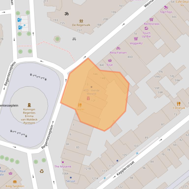 Kaart van postcodegebied 2562EV.