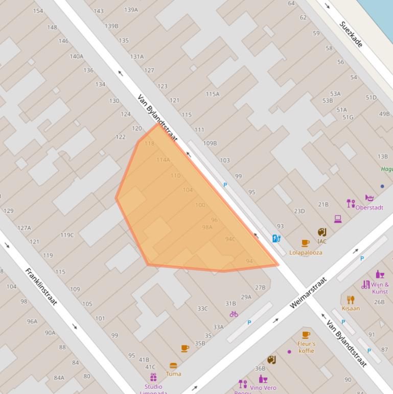 Kaart van postcodegebied 2562GD.