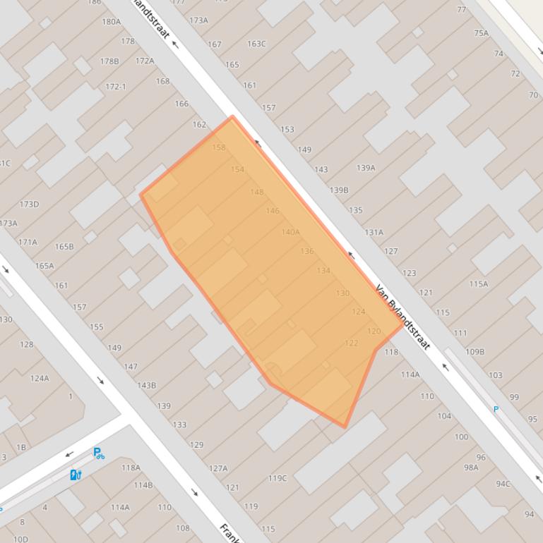 Kaart van postcodegebied 2562GE.