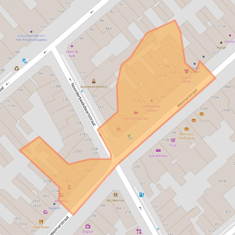 Kaart van postcodegebied 2562HH.