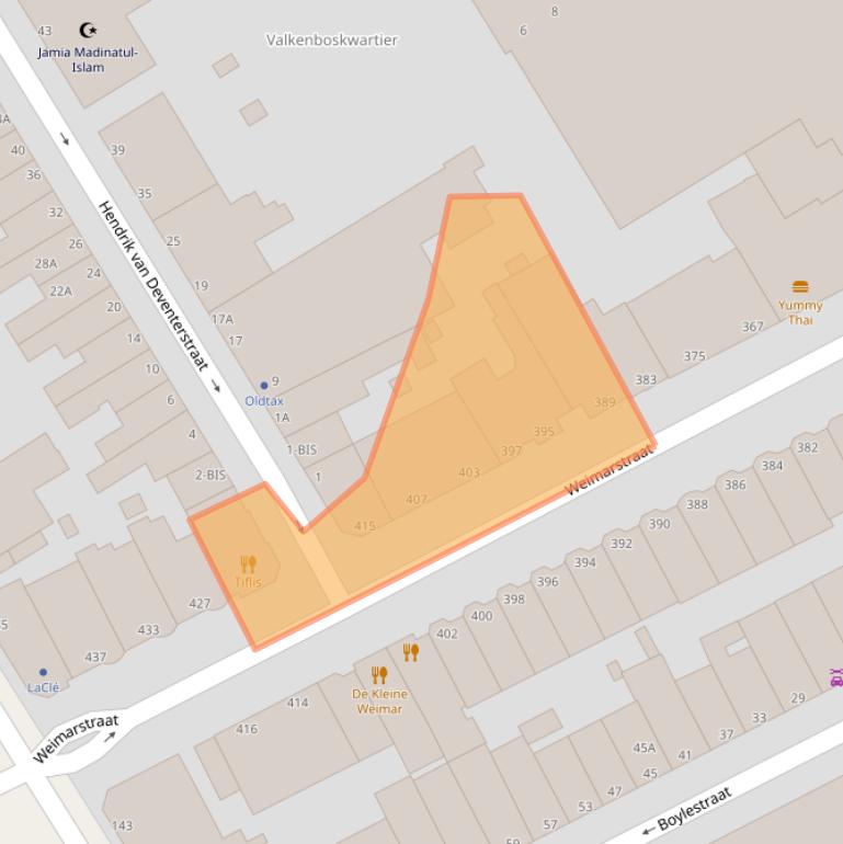 Kaart van postcodegebied 2562HM.