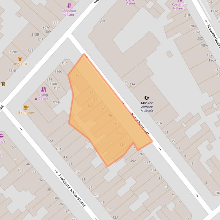 Kaart van postcodegebied 2562JR.