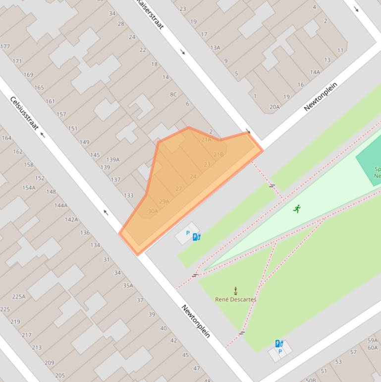 Kaart van postcodegebied 2562JV.