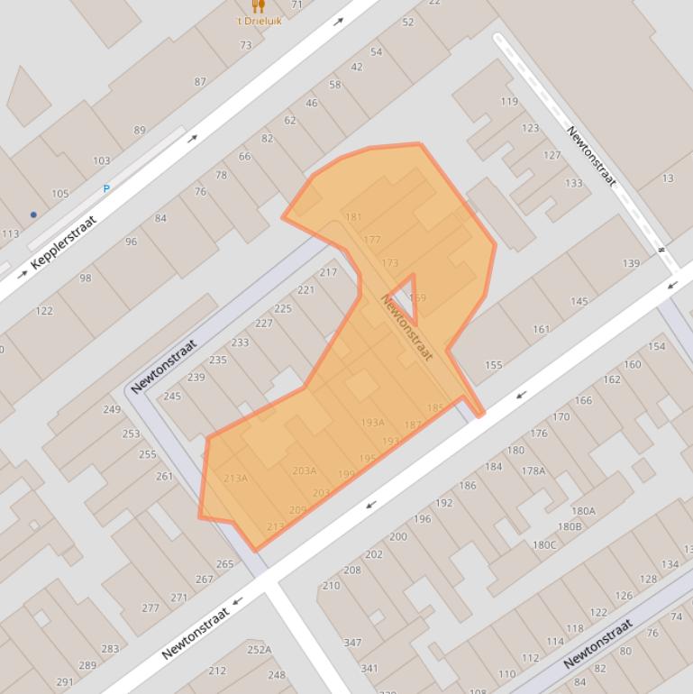 Kaart van postcodegebied 2562KG.