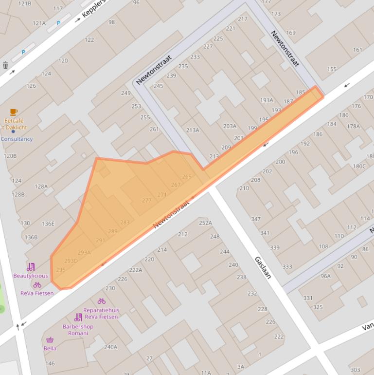 Kaart van postcodegebied 2562KJ.