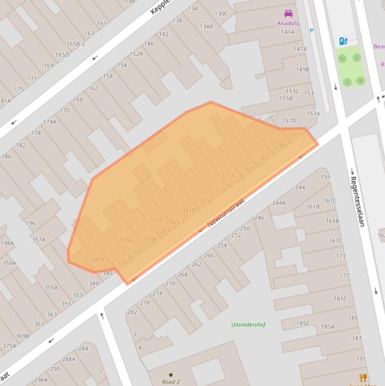 Kaart van postcodegebied 2562KK.