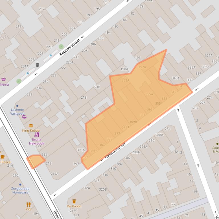 Kaart van postcodegebied 2562KL.