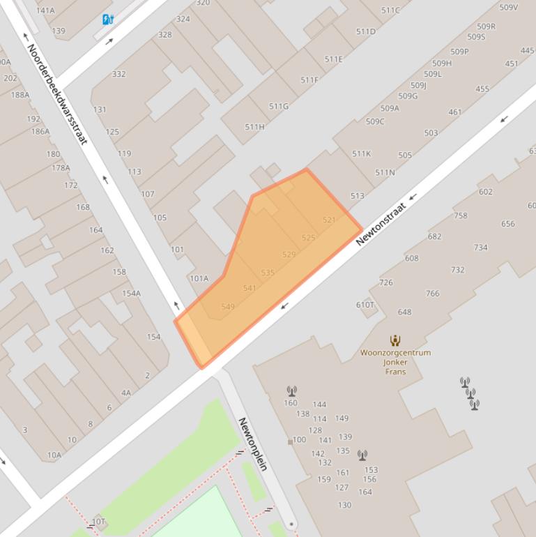 Kaart van postcodegebied 2562KP.