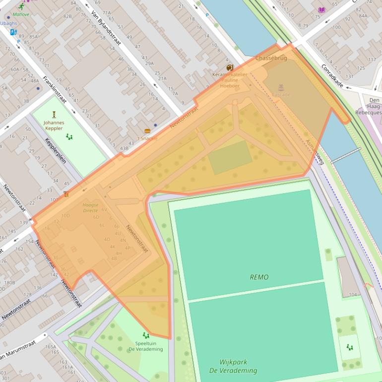 Kaart van postcodegebied 2562KR.