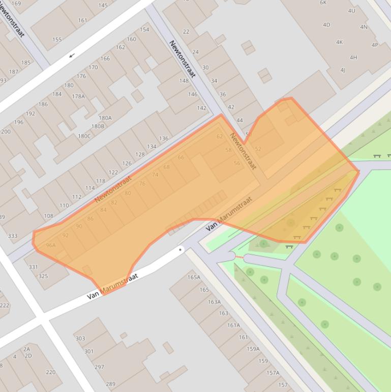 Kaart van postcodegebied 2562KS.