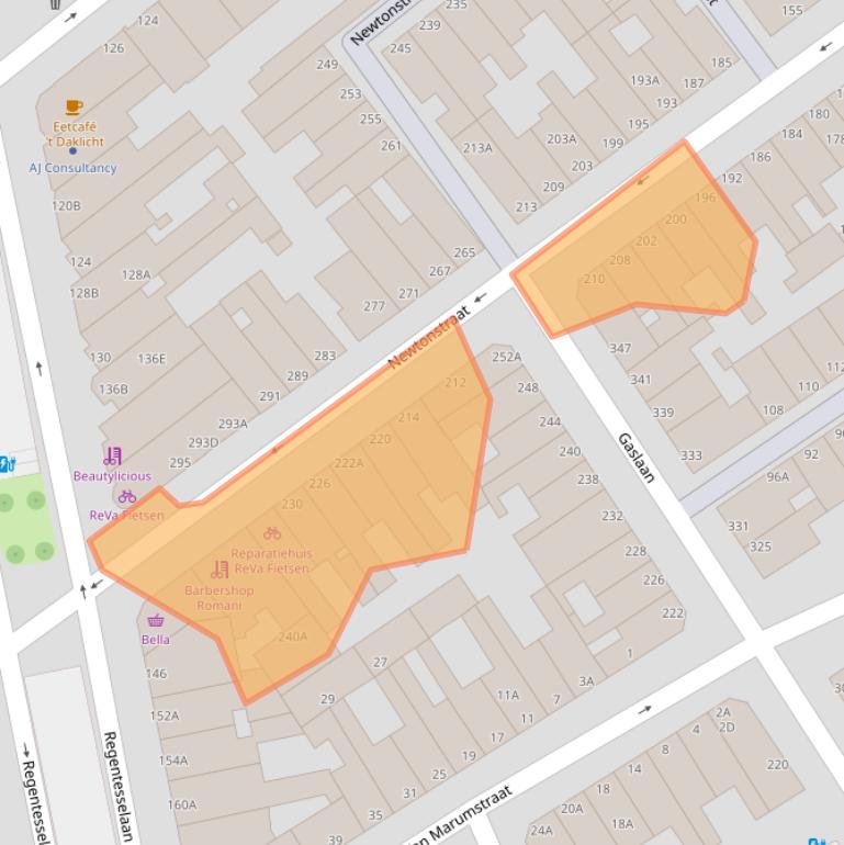 Kaart van postcodegebied 2562KW.