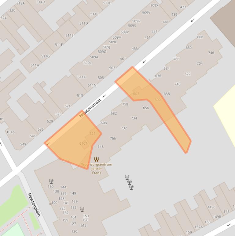 Kaart van postcodegebied 2562LA.