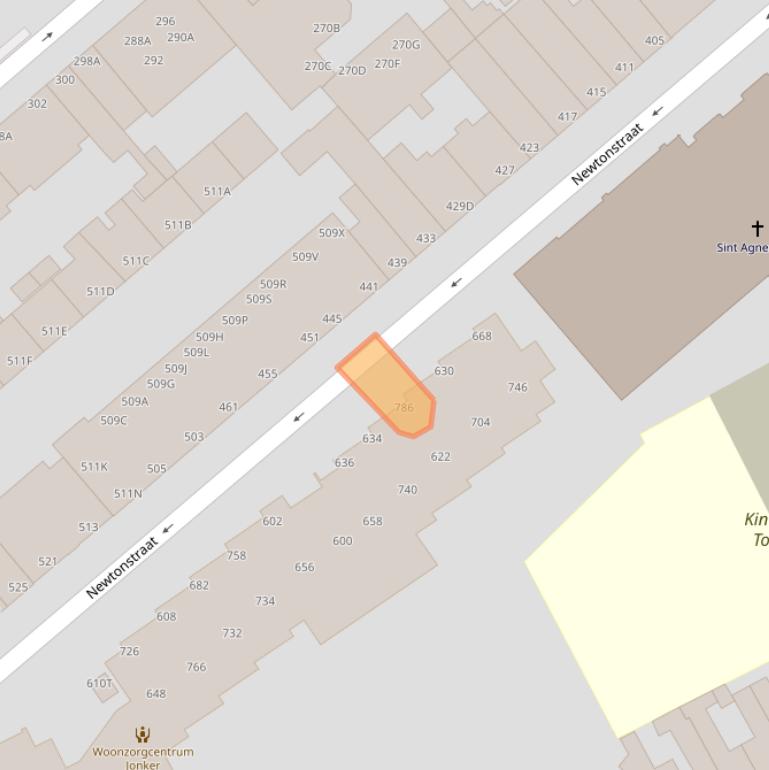 Kaart van postcodegebied 2562LB.