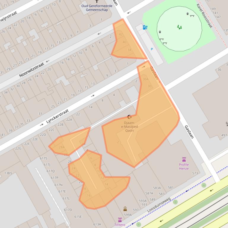 Kaart van postcodegebied 2562LJ.