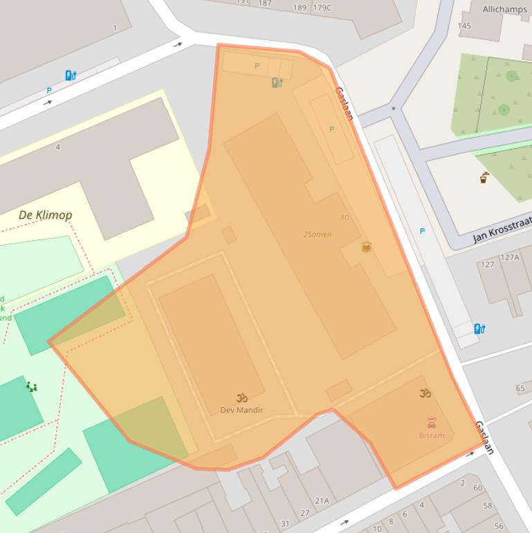 Kaart van postcodegebied 2562LL.