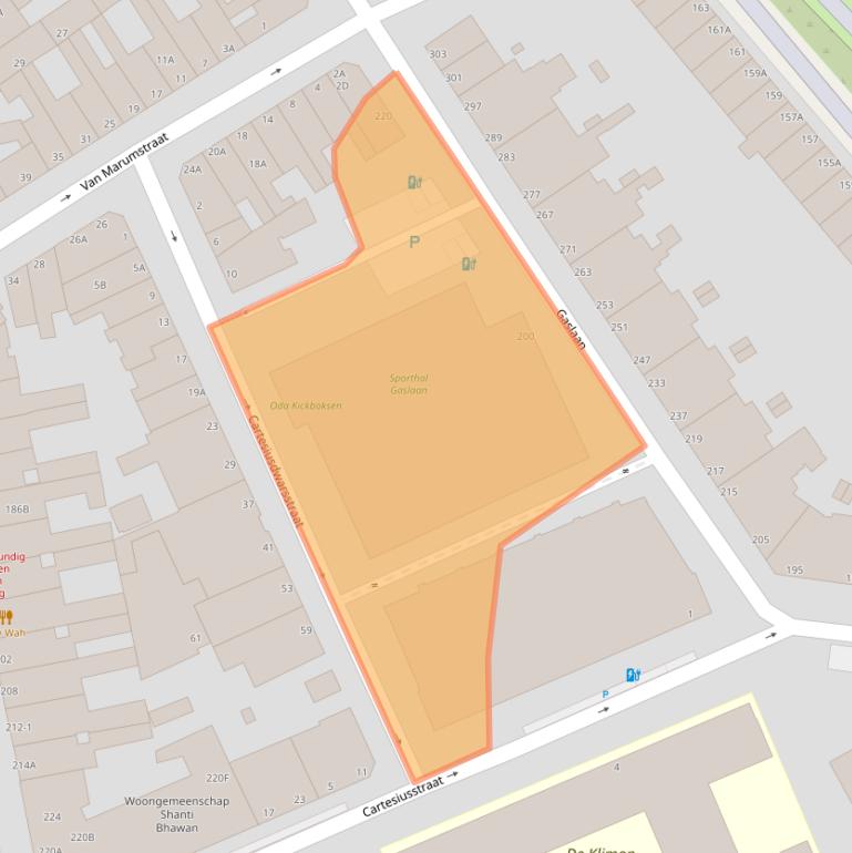 Kaart van postcodegebied 2562LN.