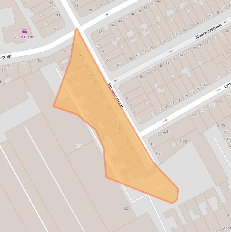 Kaart van postcodegebied 2562NA.