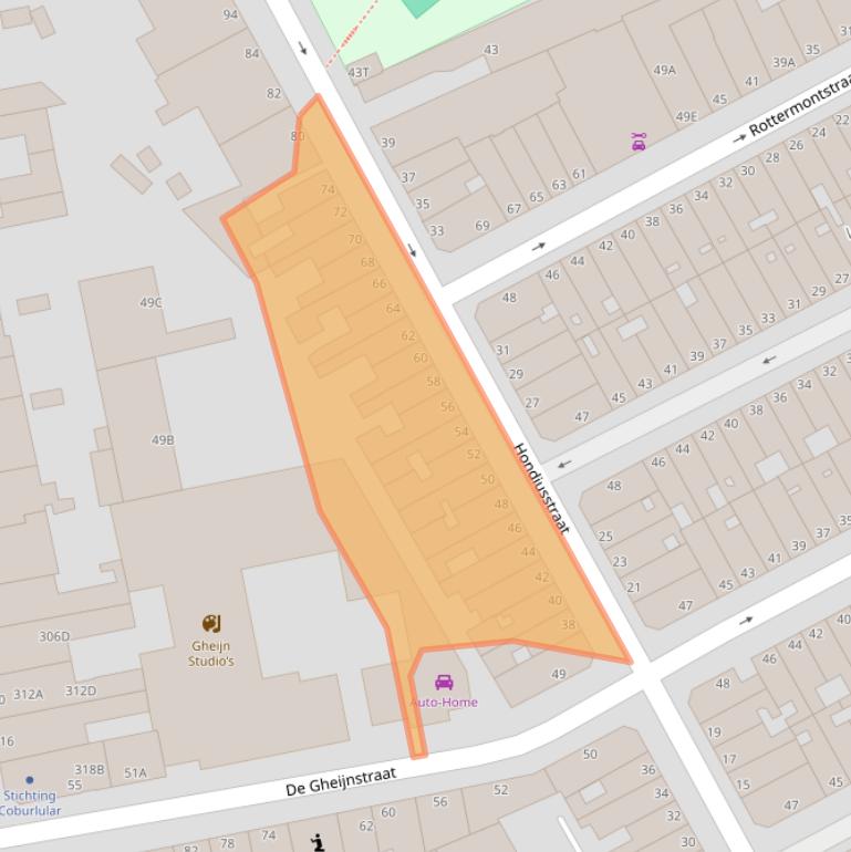 Kaart van postcodegebied 2562NB.