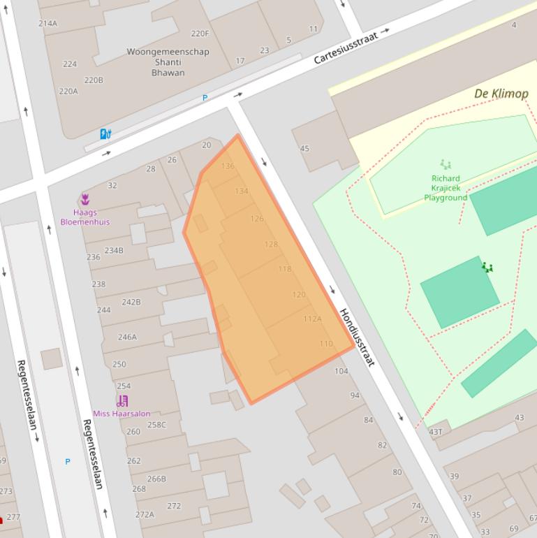 Kaart van postcodegebied 2562ND.