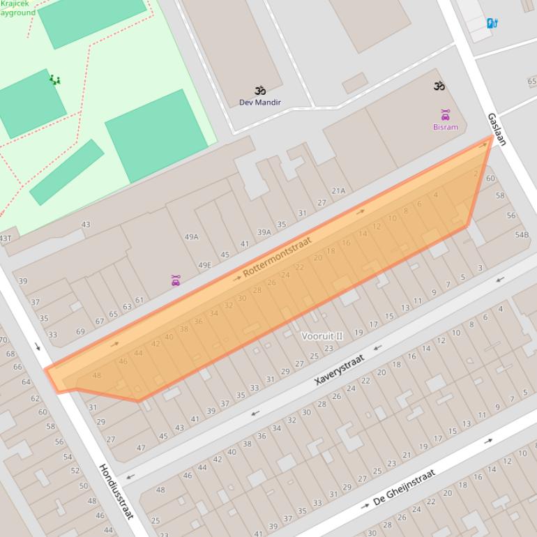 Kaart van postcodegebied 2562NG.