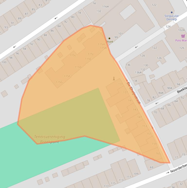 Kaart van postcodegebied 2562NN.