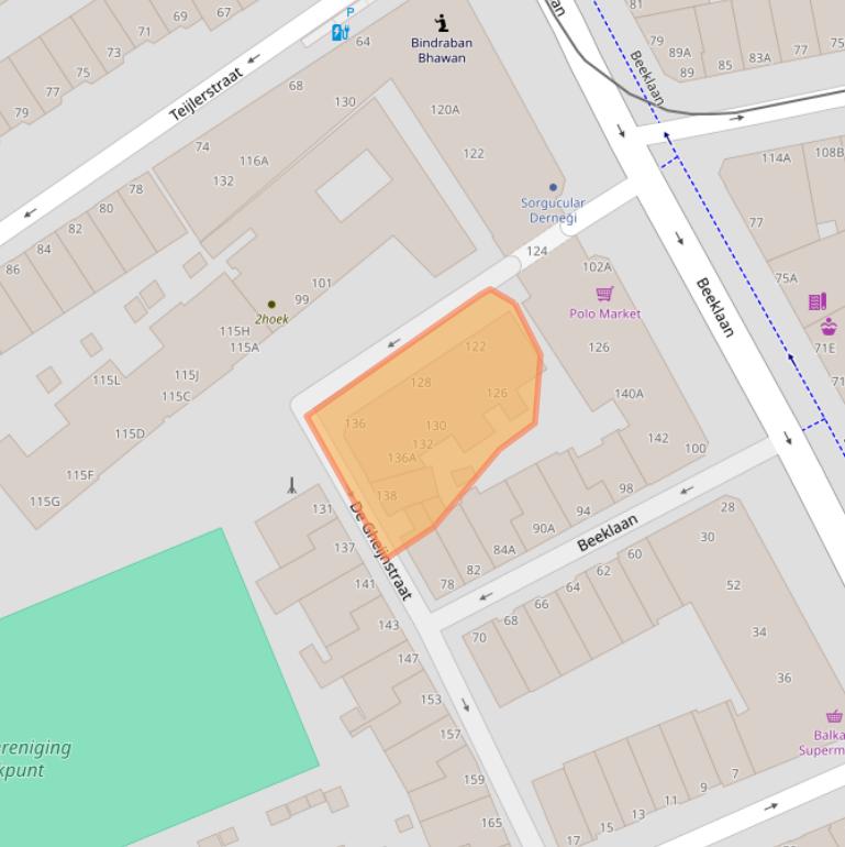 Kaart van postcodegebied 2562NT.