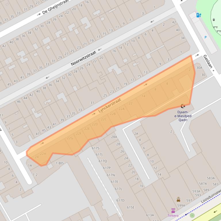 Kaart van postcodegebied 2562NZ.