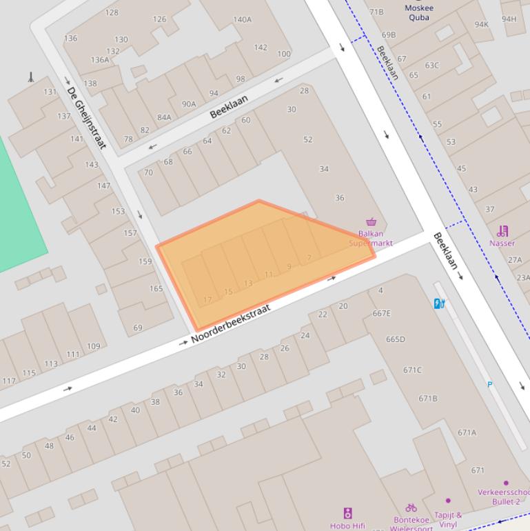 Kaart van postcodegebied 2562PA.