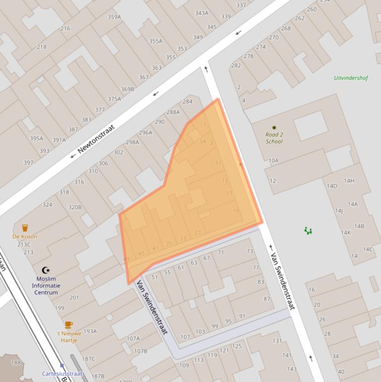 Kaart van postcodegebied 2562RE.