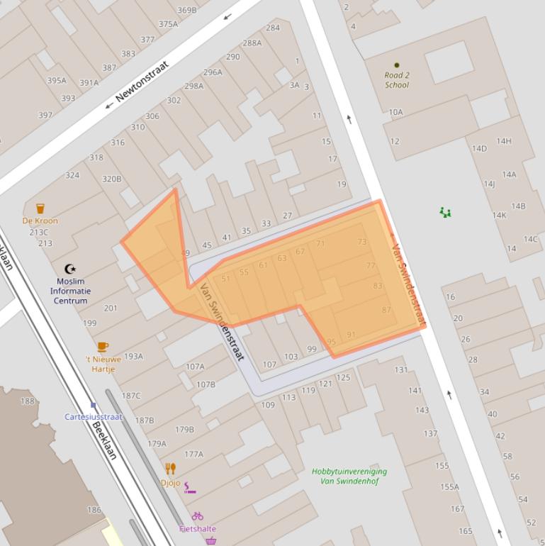 Kaart van postcodegebied 2562RG.