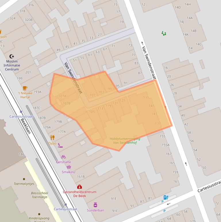 Kaart van postcodegebied 2562RH.