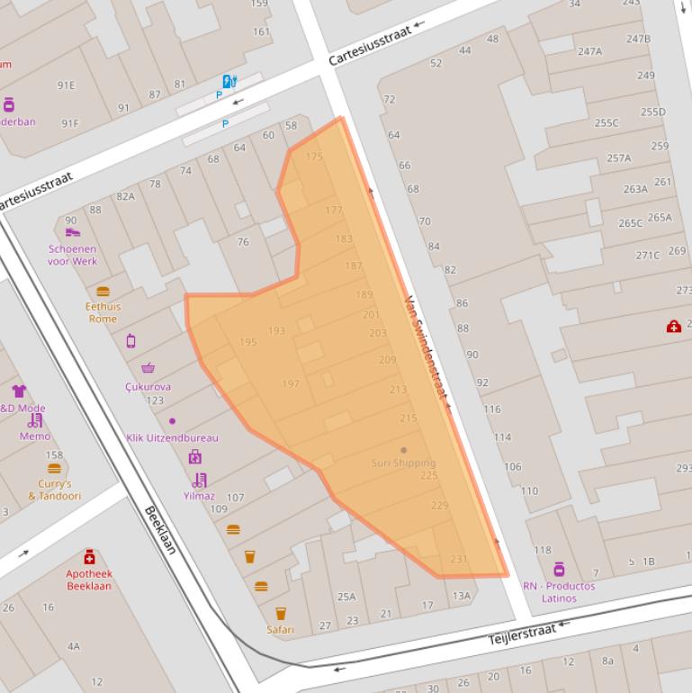 Kaart van postcodegebied 2562RK.