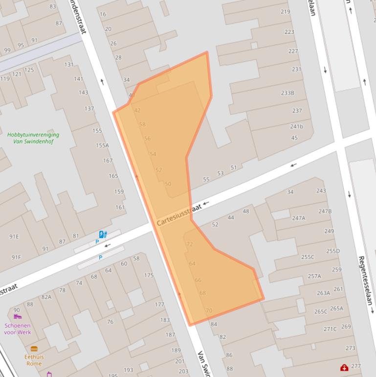 Kaart van postcodegebied 2562RM.