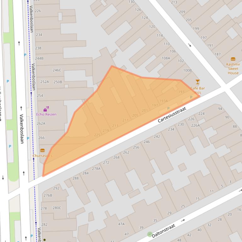 Kaart van postcodegebied 2562SH.