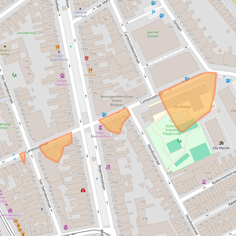 Kaart van postcodegebied 2562SK.