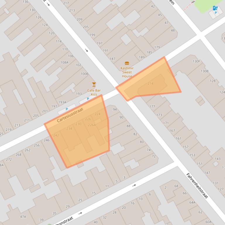 Kaart van postcodegebied 2562SR.