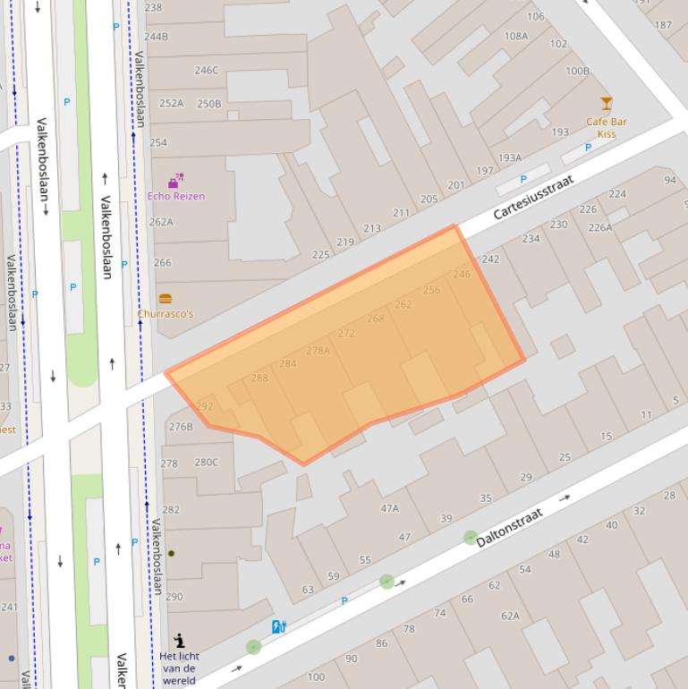 Kaart van postcodegebied 2562ST.