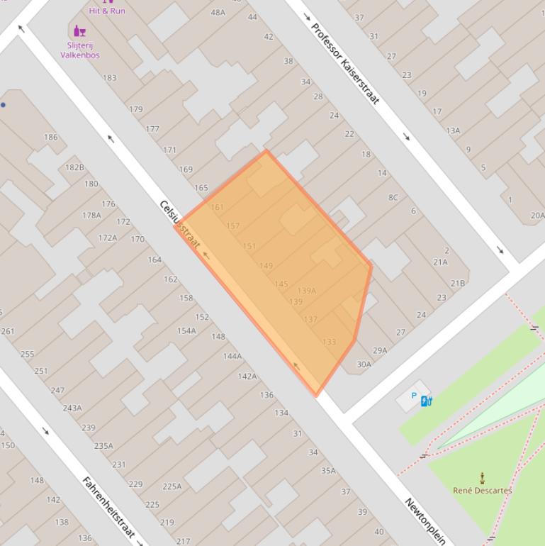 Kaart van postcodegebied 2562TC.