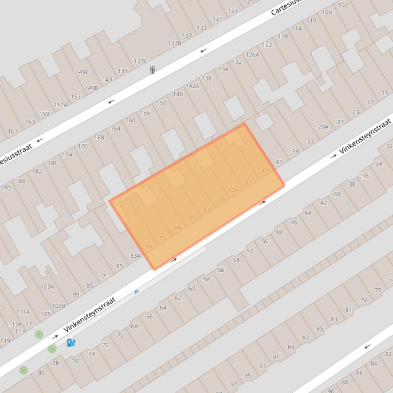 Kaart van postcodegebied 2562TM.