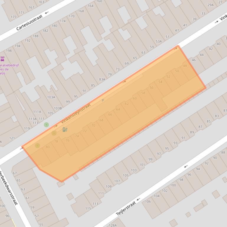 Kaart van postcodegebied 2562TS.