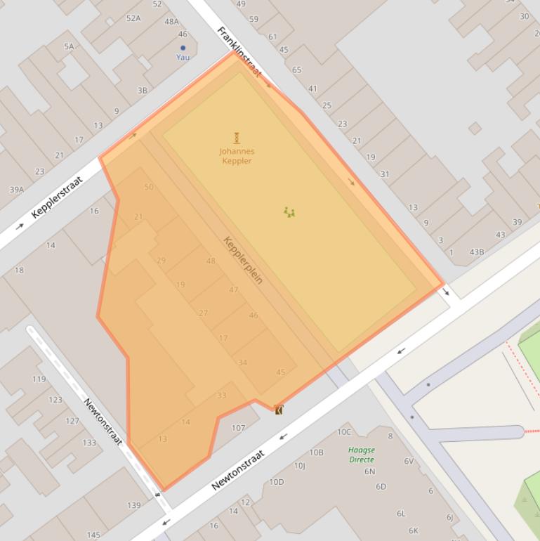 Kaart van postcodegebied 2562VD.