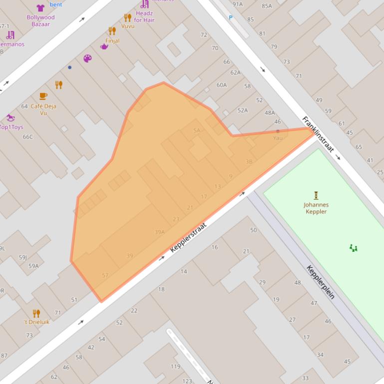 Kaart van postcodegebied 2562VE.