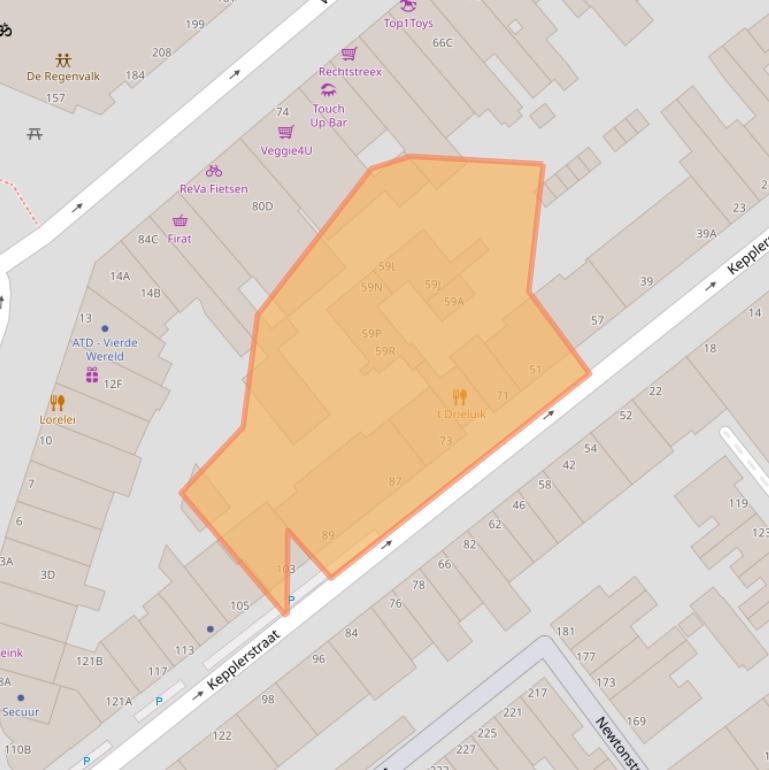 Kaart van postcodegebied 2562VG.