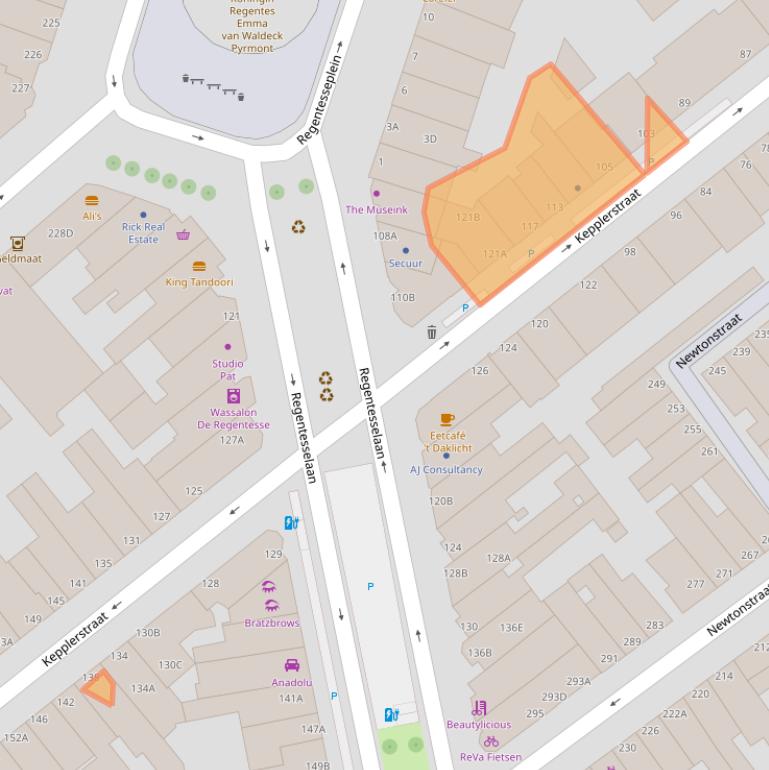 Kaart van postcodegebied 2562VH.