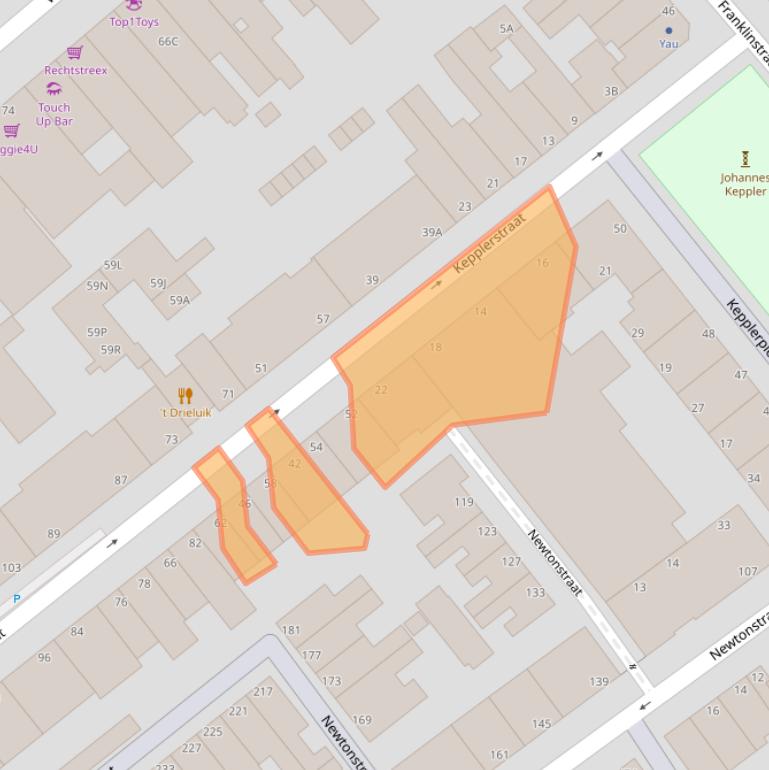 Kaart van postcodegebied 2562VP.