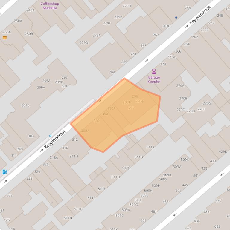 Kaart van postcodegebied 2562VX.